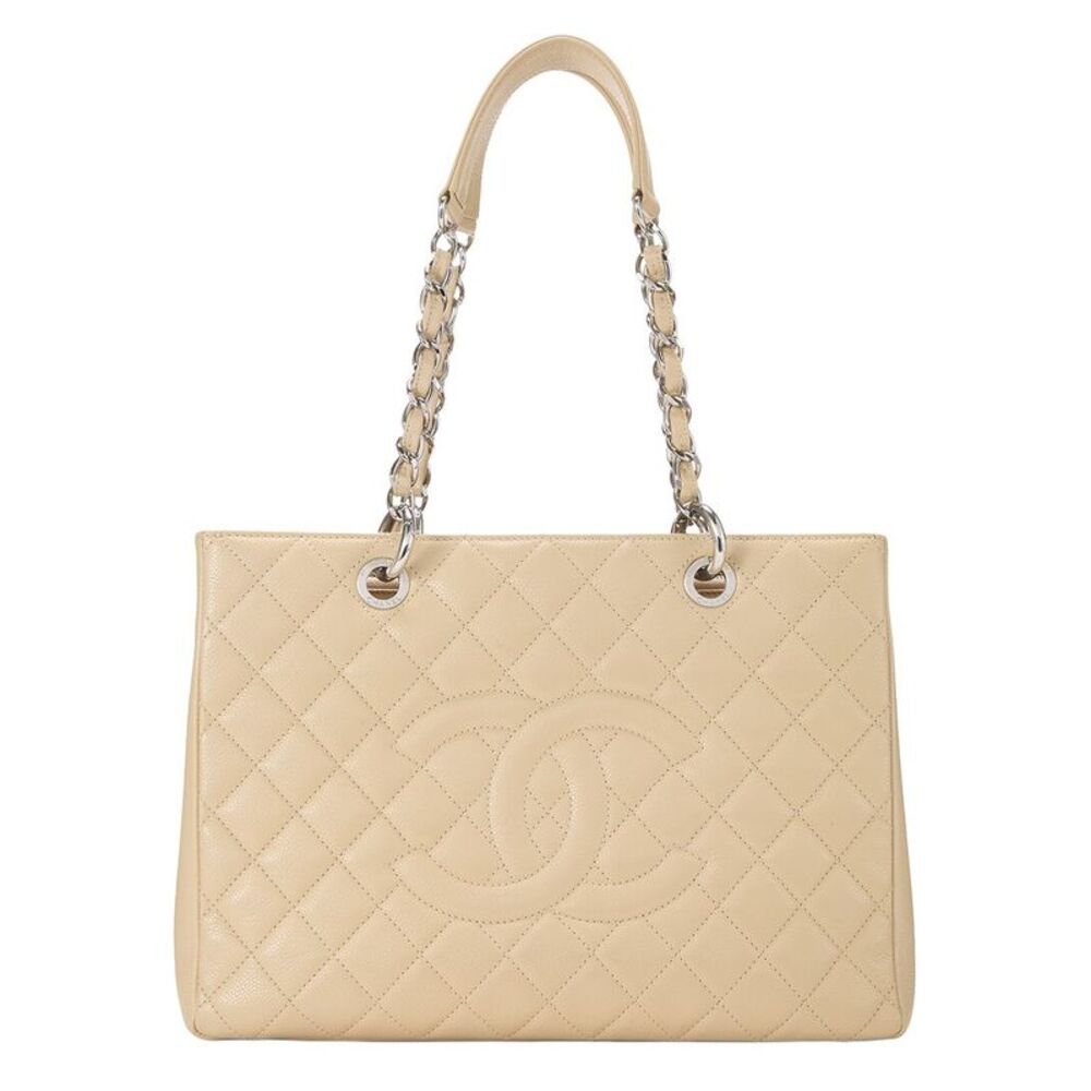 Chanel Beige Caviar Leather Gst (Authentic Pre-Loved)